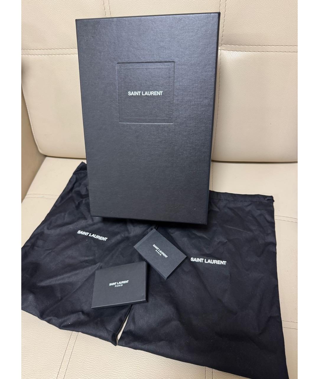SAINT LAURENT Черные кожаные босоножки, фото 7