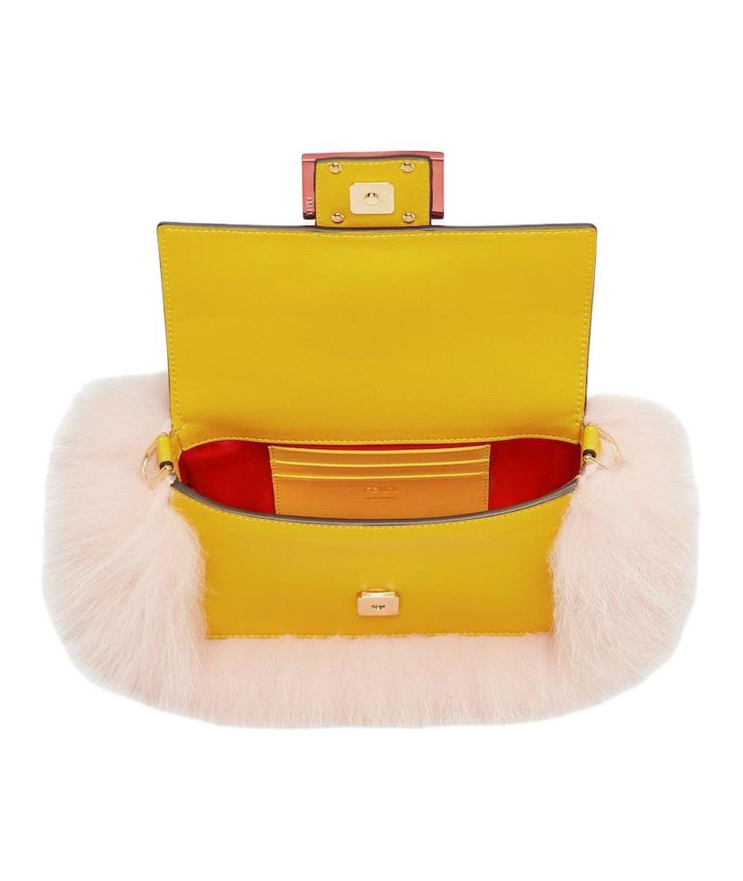 FENDI Желтая сумка через плечо, фото 4