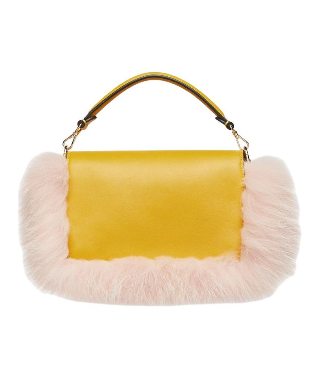 FENDI Желтая сумка через плечо, фото 3