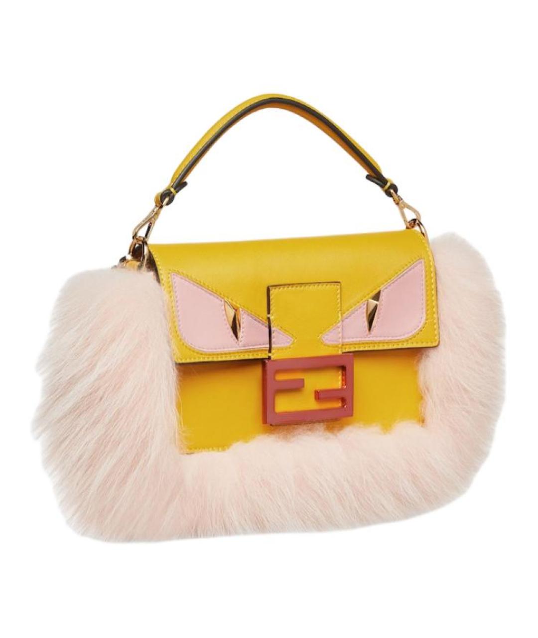 FENDI Желтая сумка через плечо, фото 2