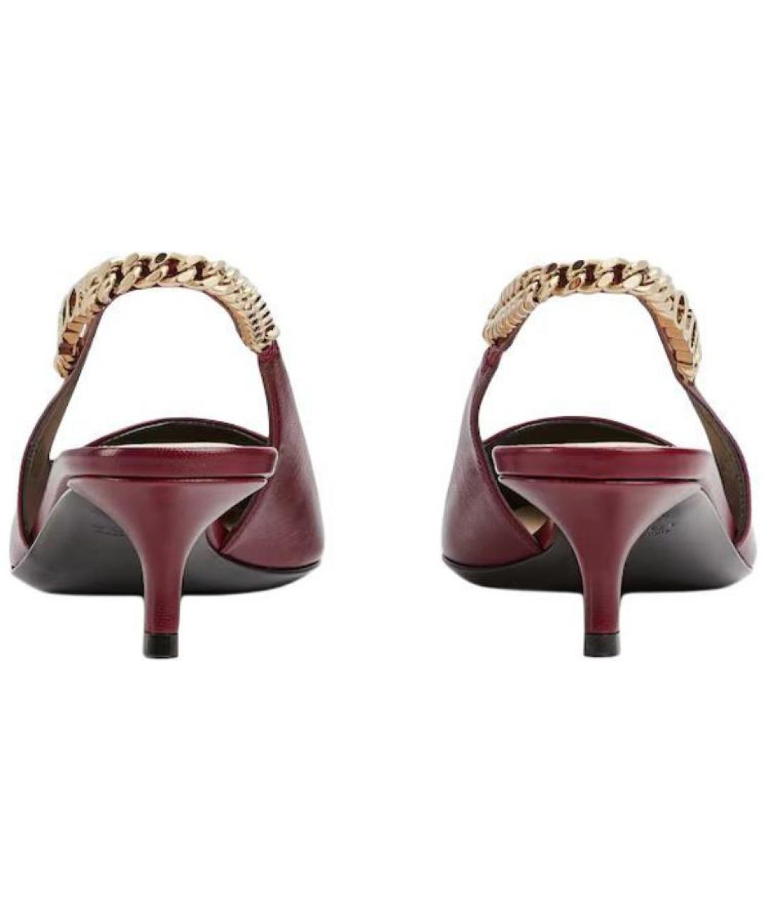 GUCCI Бордовые кожаные туфли, фото 5