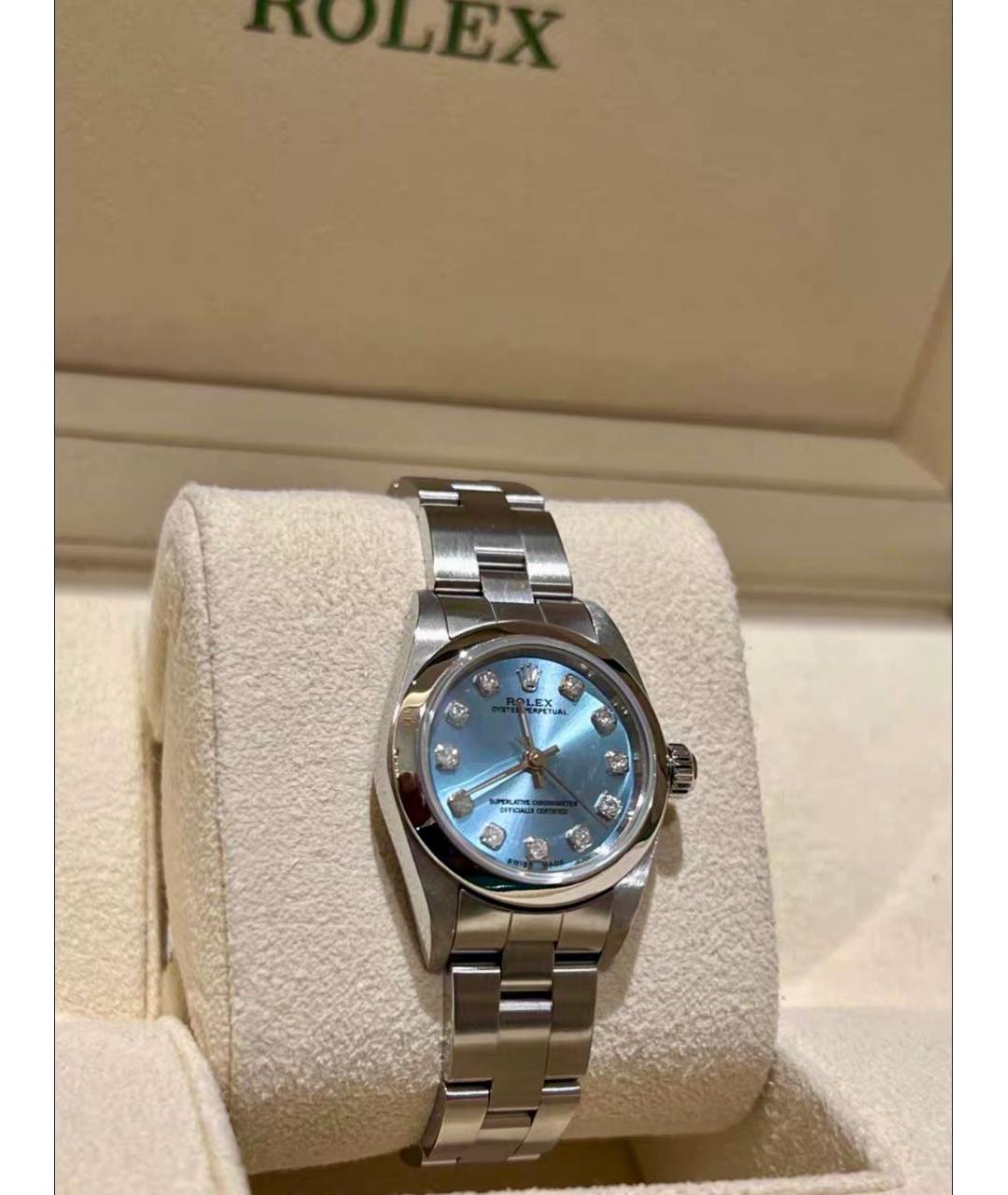 ROLEX Голубые металлические часы, фото 3