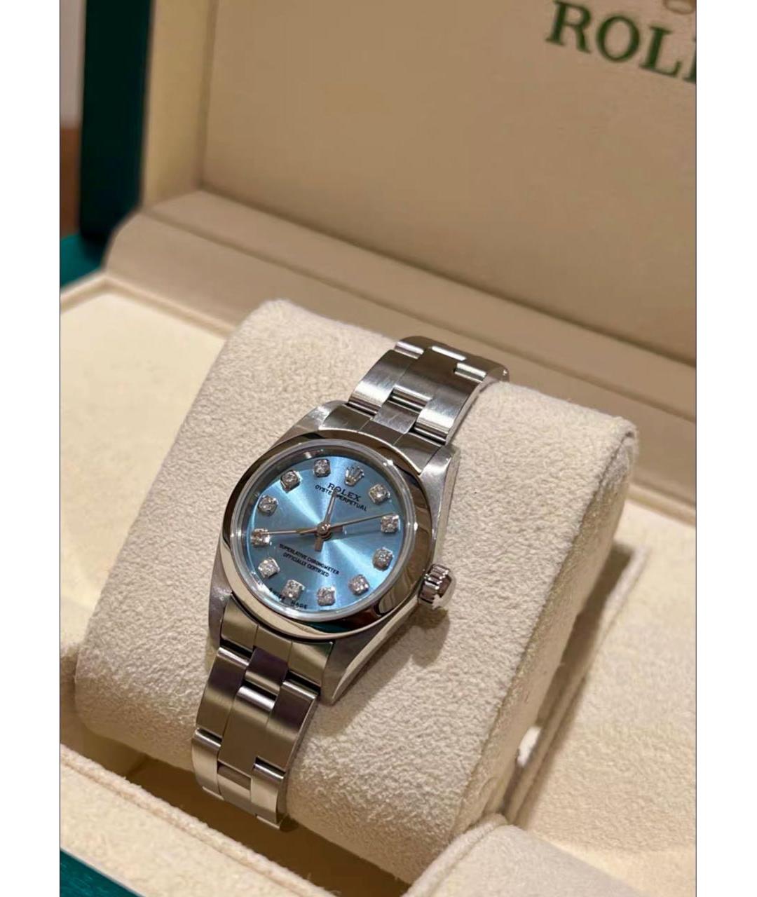 ROLEX Голубые металлические часы, фото 2