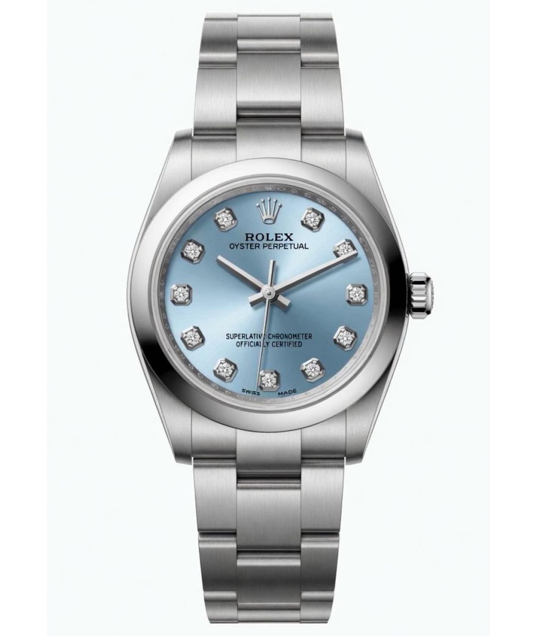 ROLEX Голубые металлические часы, фото 1