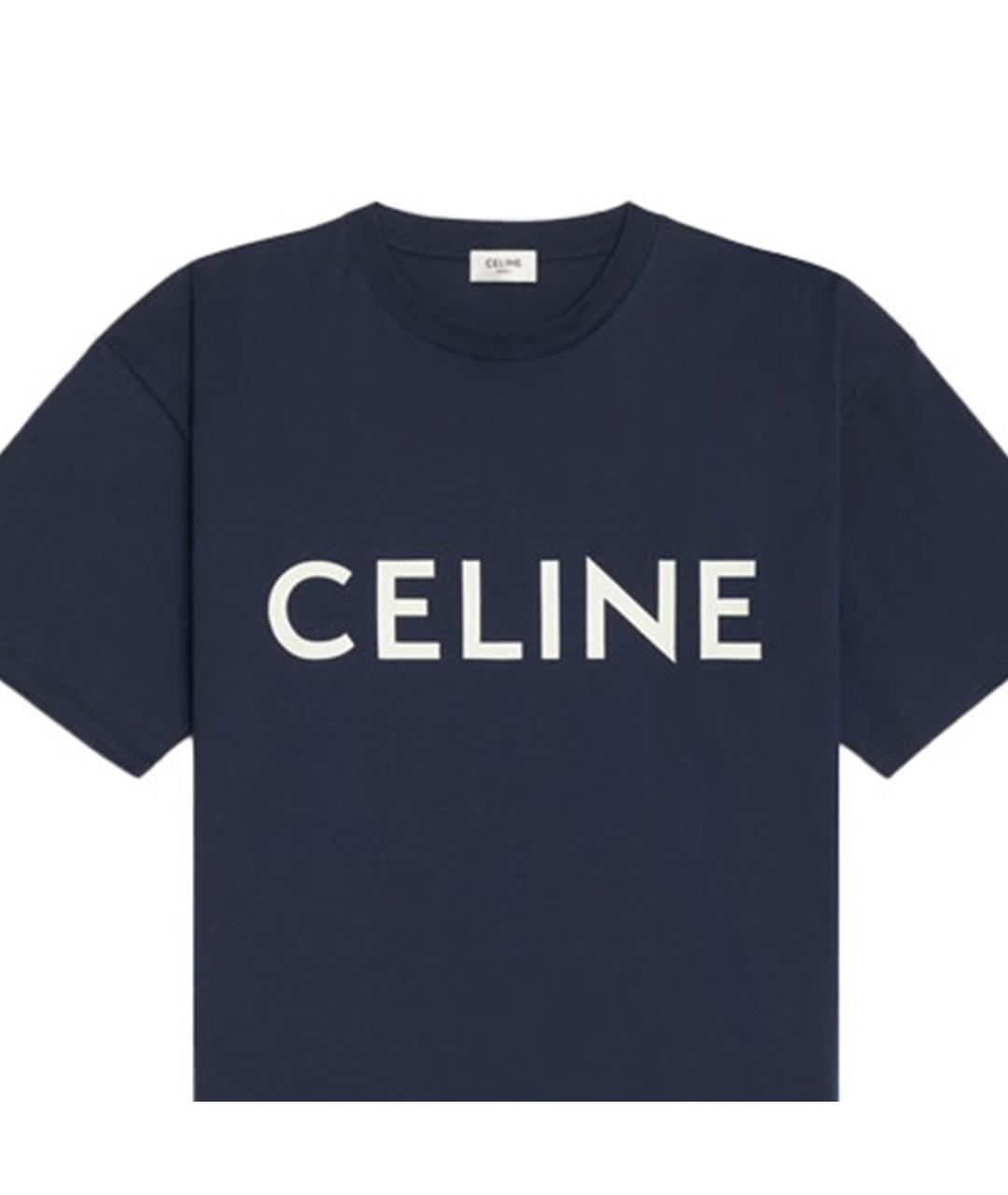 CELINE Темно-синяя футболка, фото 4