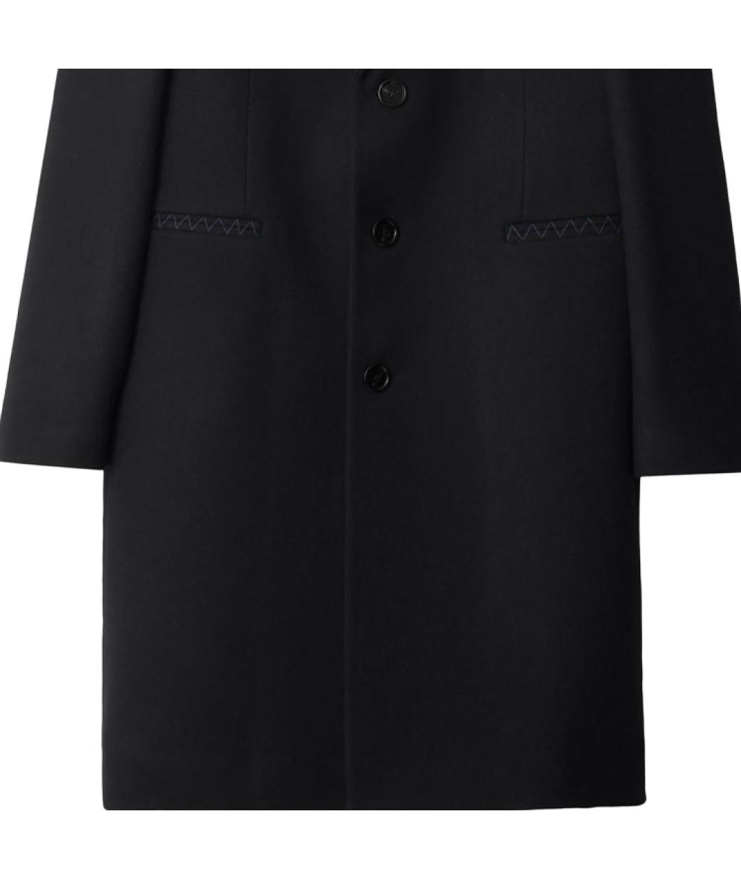 BURBERRY Черное шерстяное пальто, фото 5