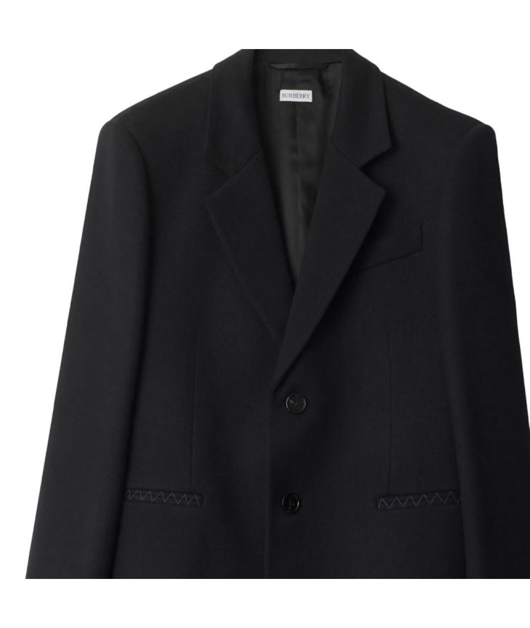 BURBERRY Черное шерстяное пальто, фото 4
