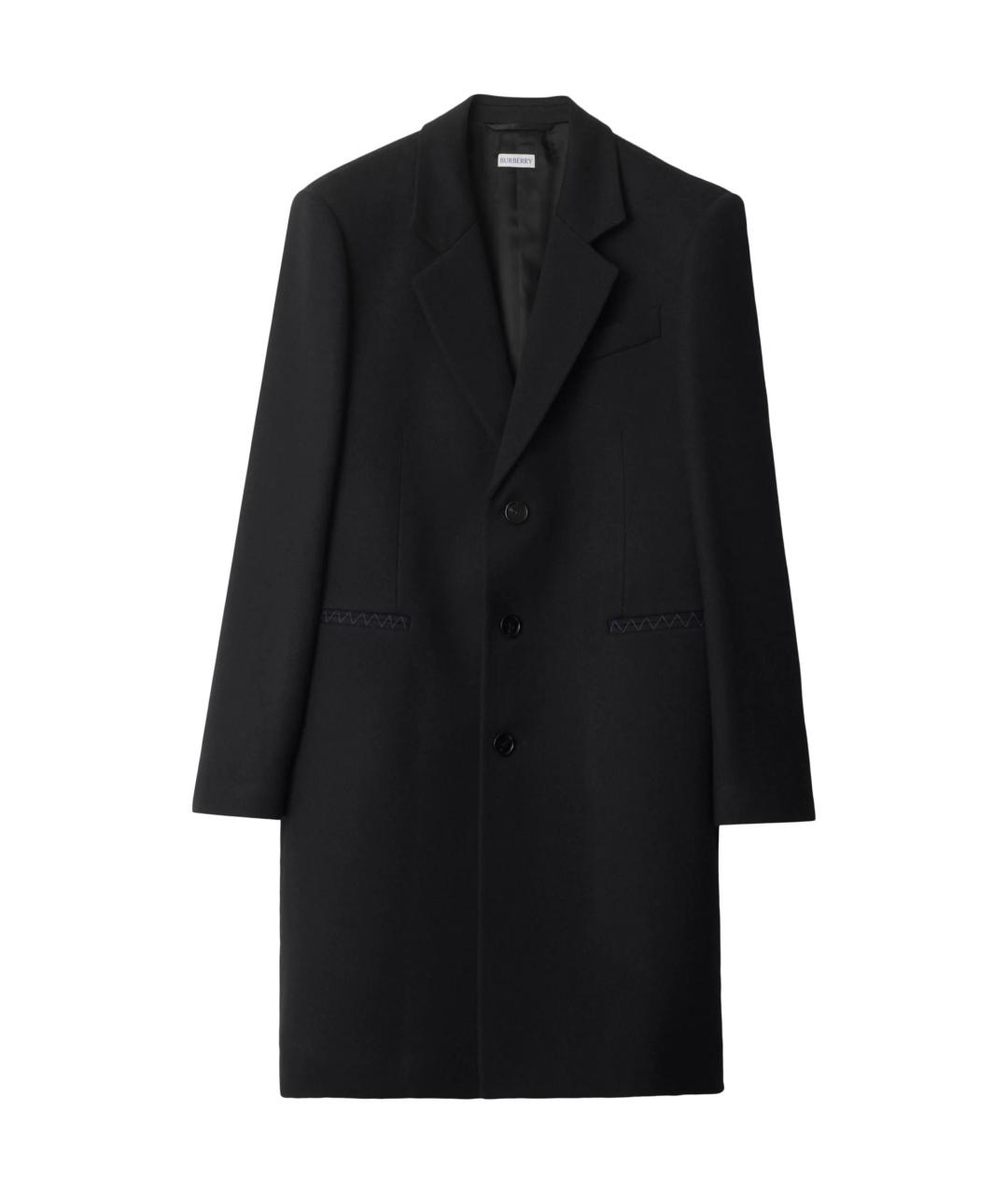 BURBERRY Черное шерстяное пальто, фото 1