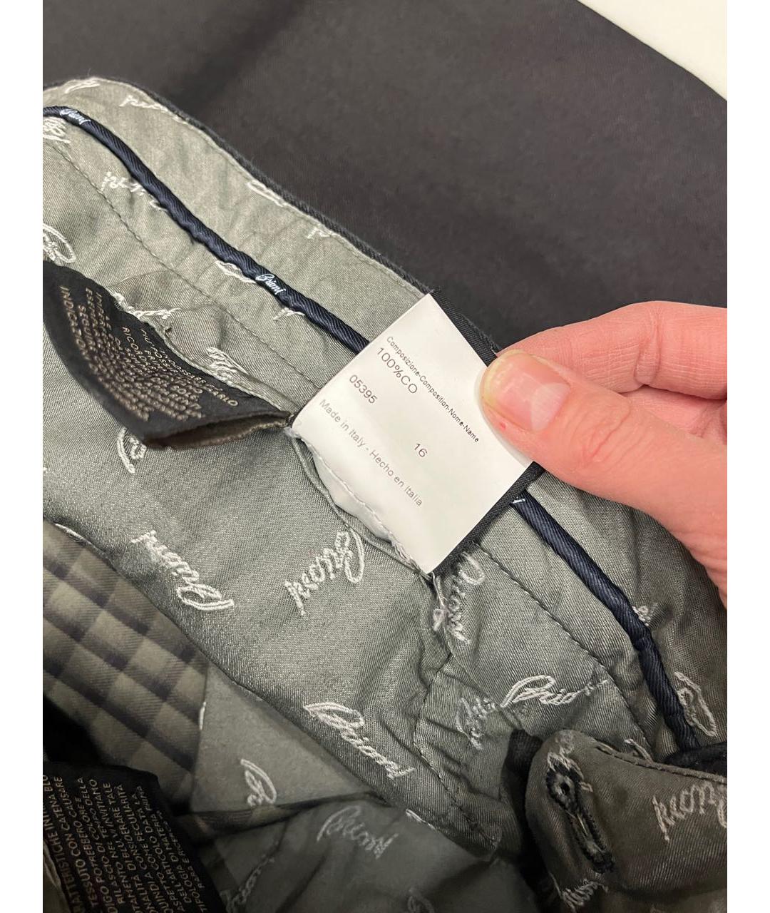 BRIONI Черные хлопко-эластановые прямые джинсы, фото 5