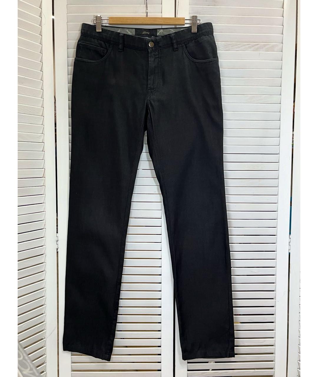 BRIONI Черные хлопко-эластановые прямые джинсы, фото 9