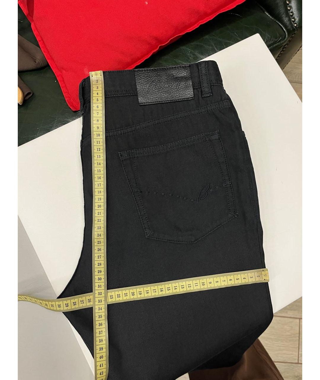 BRIONI Черные хлопко-эластановые прямые джинсы, фото 7