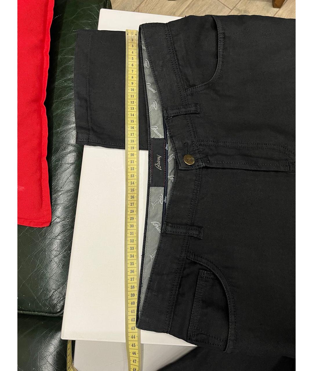 BRIONI Черные хлопко-эластановые прямые джинсы, фото 6