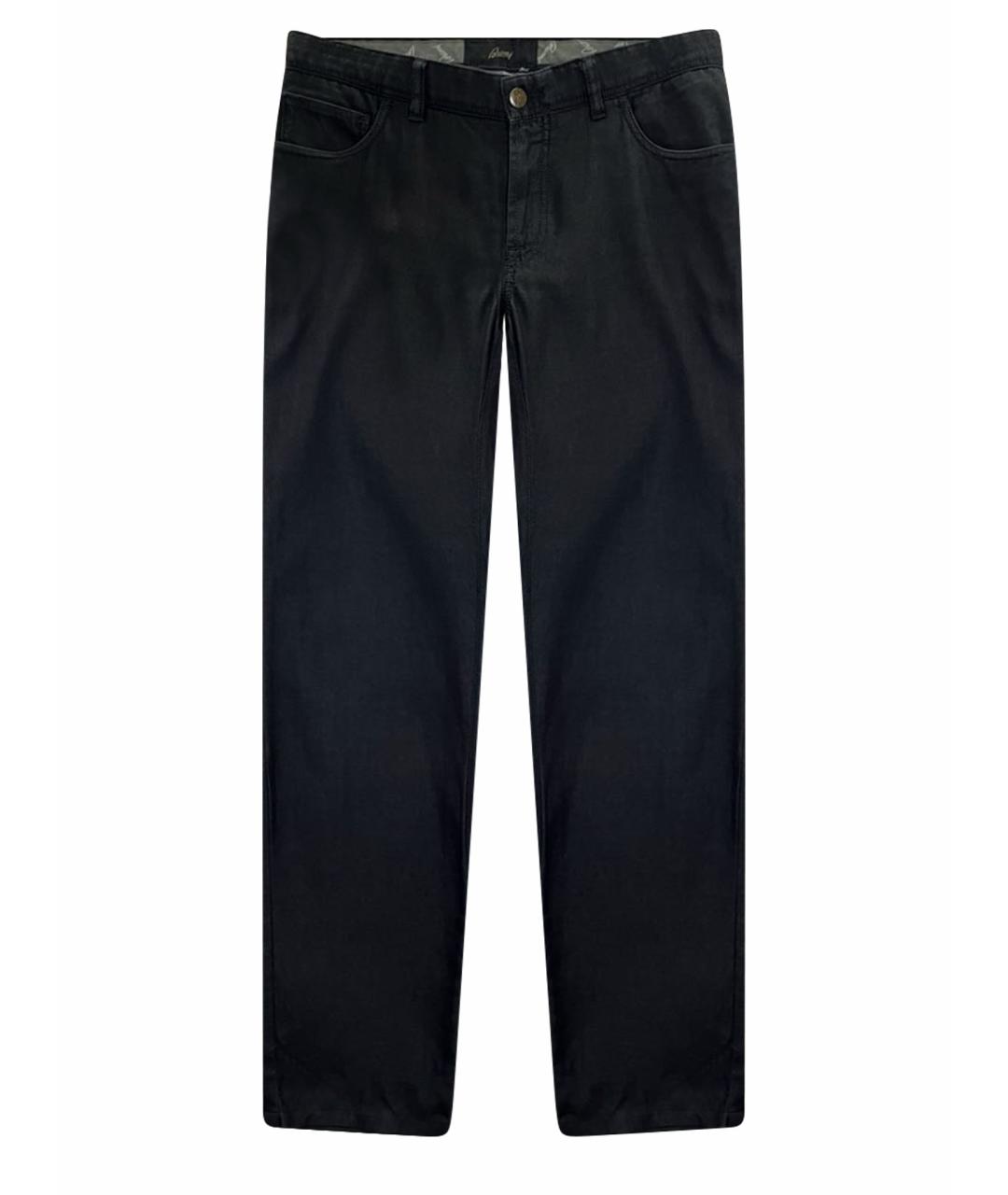 BRIONI Черные хлопко-эластановые прямые джинсы, фото 1
