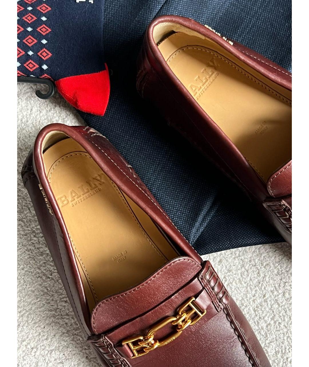BALLY Коричневые кожаные мокасины, фото 5