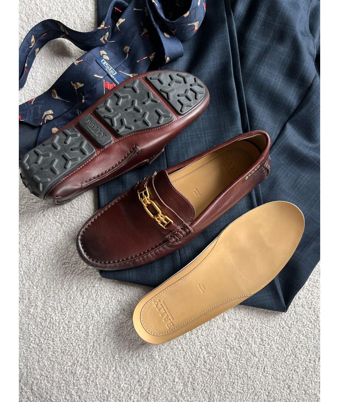 BALLY Коричневые кожаные мокасины, фото 7