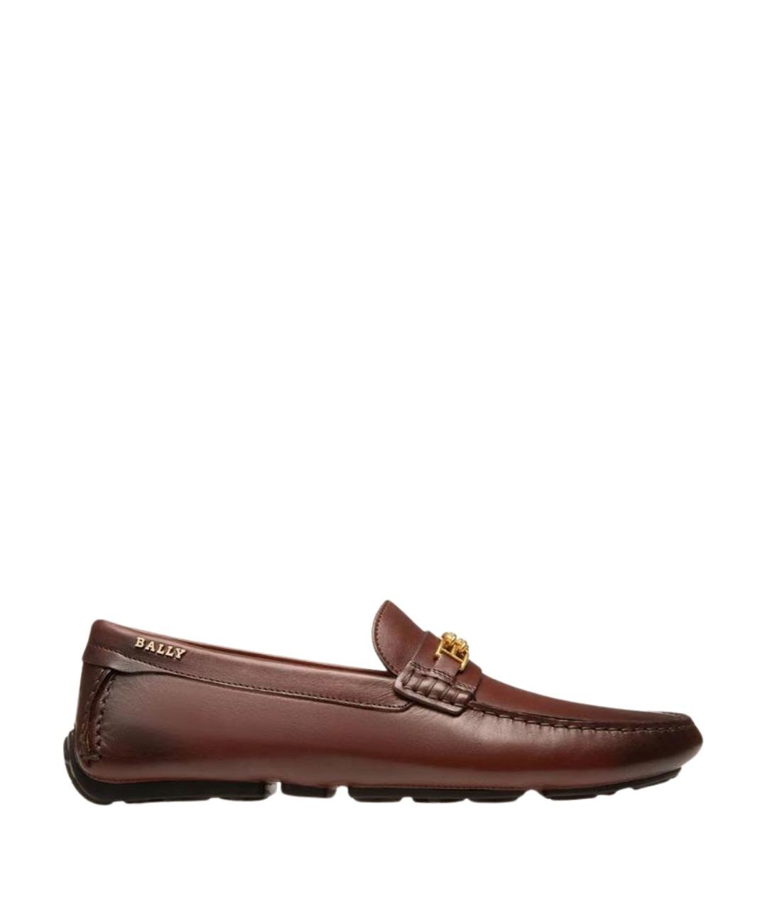 BALLY Коричневые кожаные мокасины, фото 1
