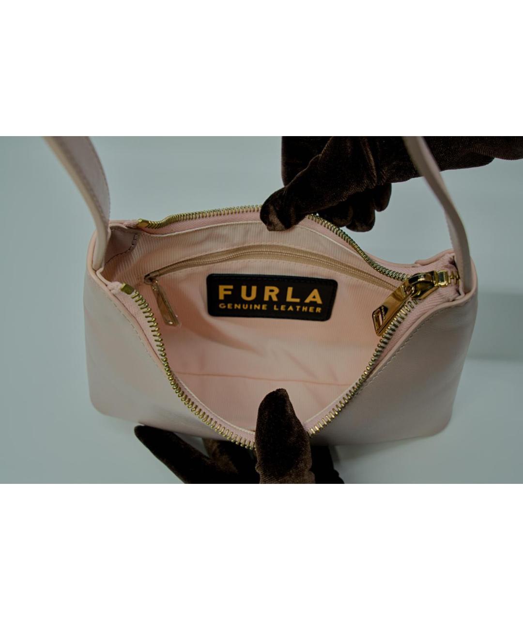 FURLA Розовая кожаная сумка через плечо, фото 7