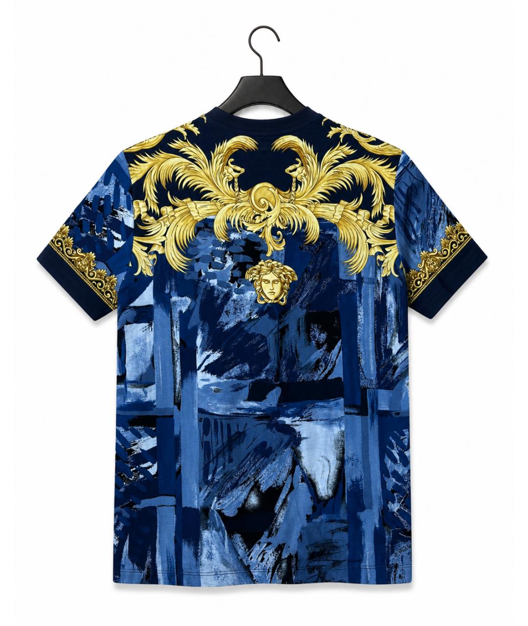 VERSACE Синяя хлопковая футболка, фото 2