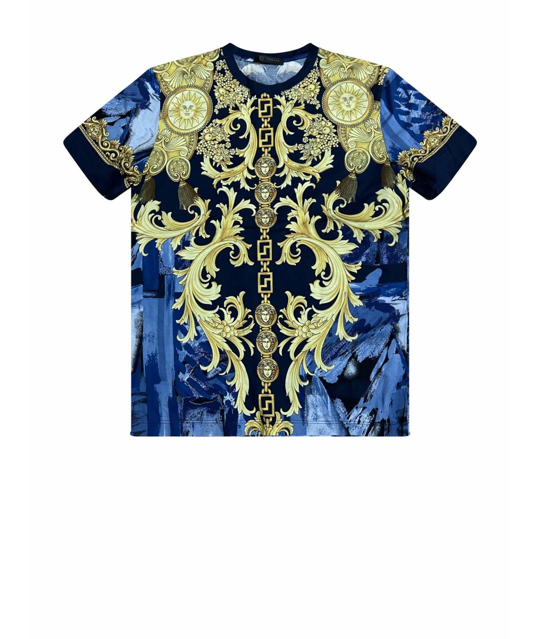 VERSACE Синяя хлопковая футболка, фото 1