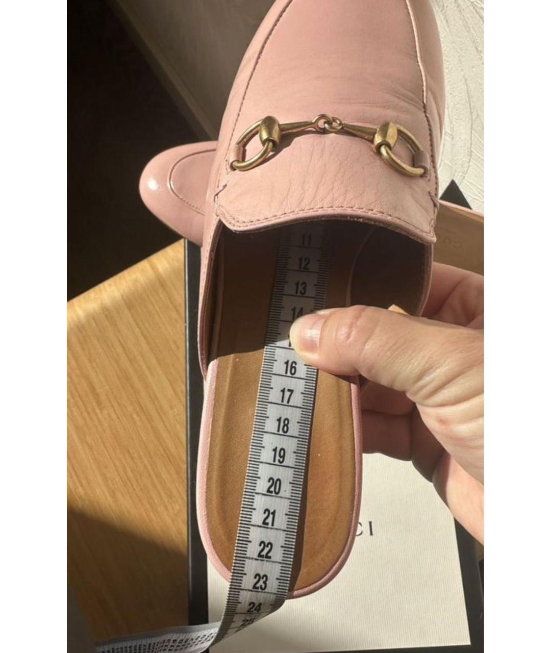 GUCCI Коралловые кожаные мюли, фото 8