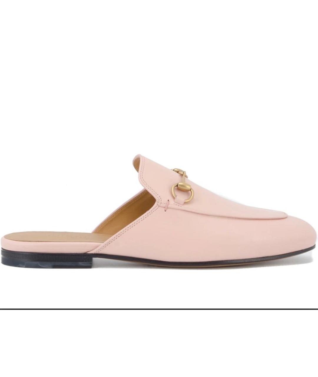 GUCCI Коралловые кожаные мюли, фото 9