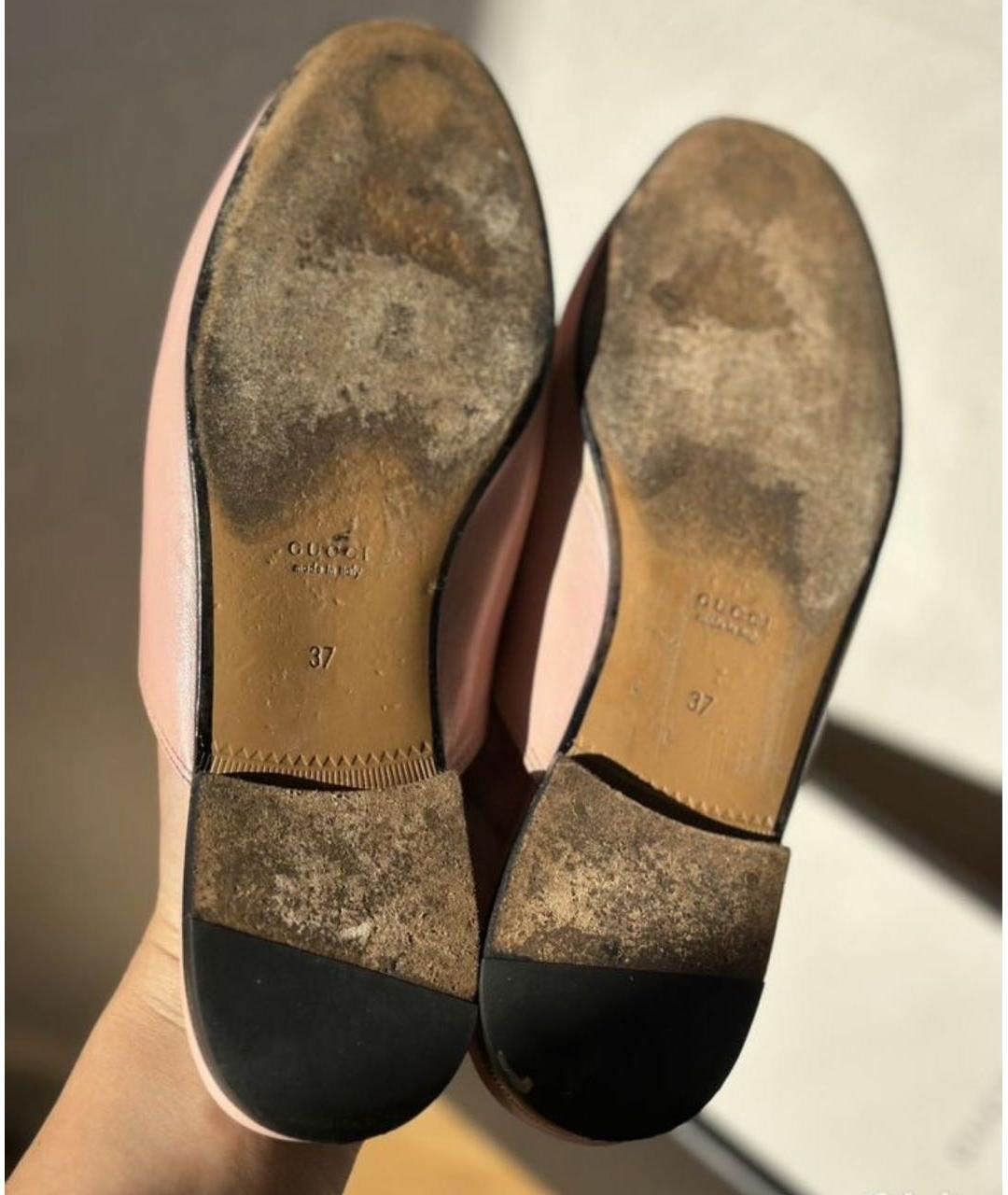 GUCCI Коралловые кожаные мюли, фото 5