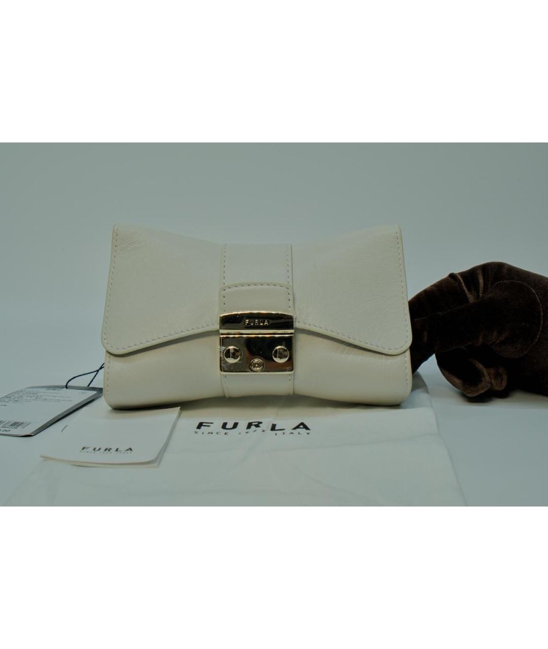 FURLA Бежевая кожаная сумка через плечо, фото 3