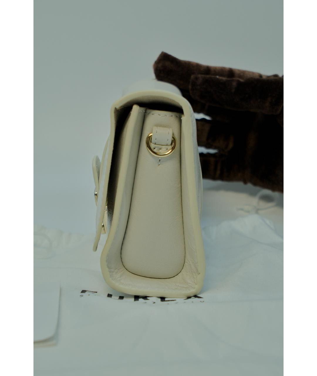 FURLA Бежевая кожаная сумка через плечо, фото 7