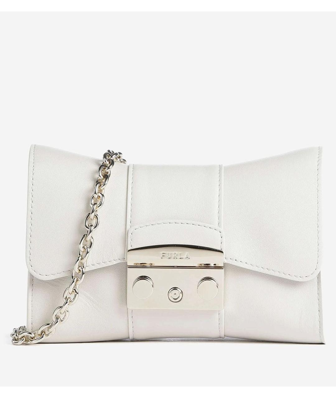 FURLA Бежевая кожаная сумка через плечо, фото 9