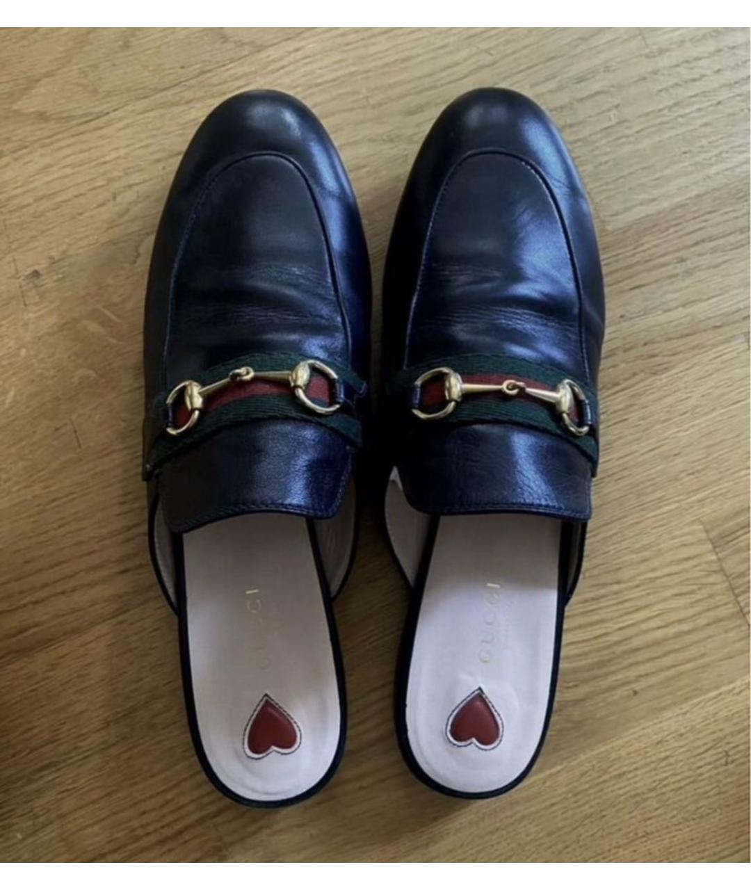 GUCCI Черные кожаные мюли, фото 3