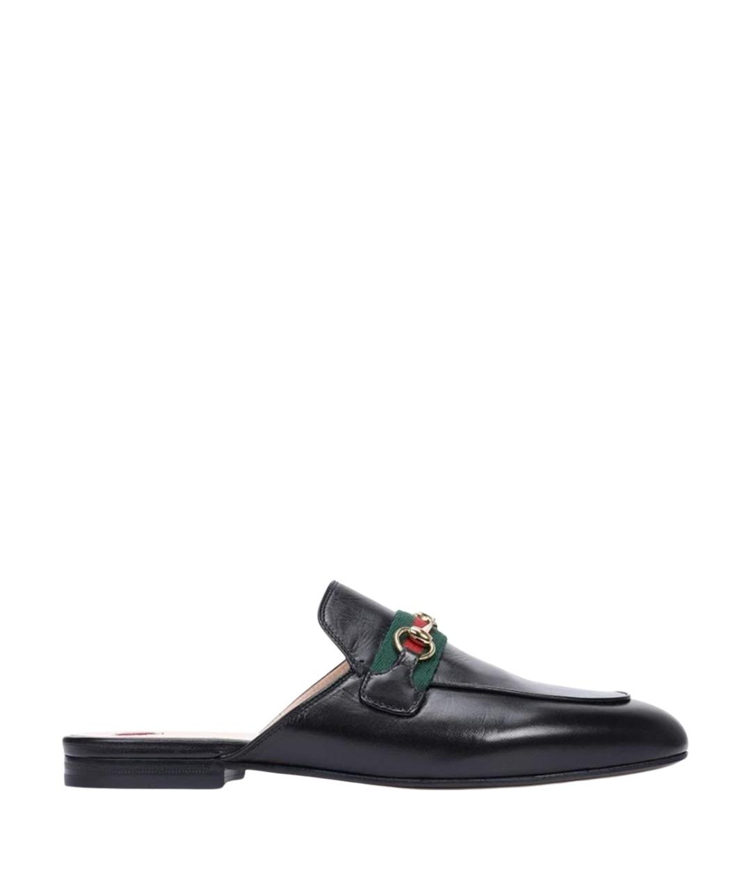 GUCCI Черные кожаные мюли, фото 1