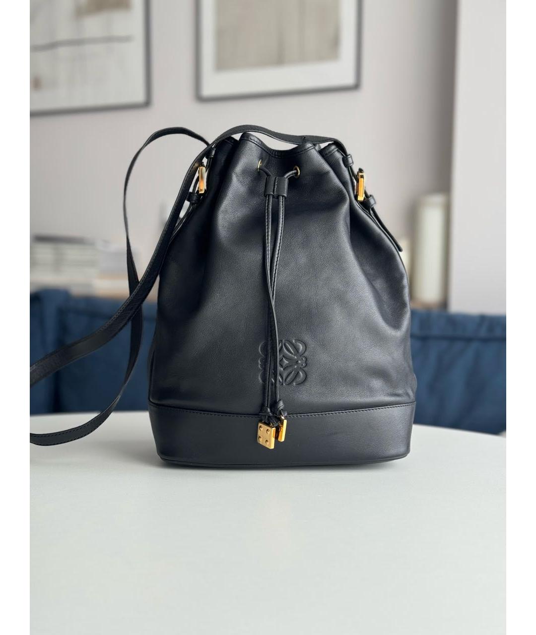 LOEWE Черная кожаная сумка тоут, фото 9