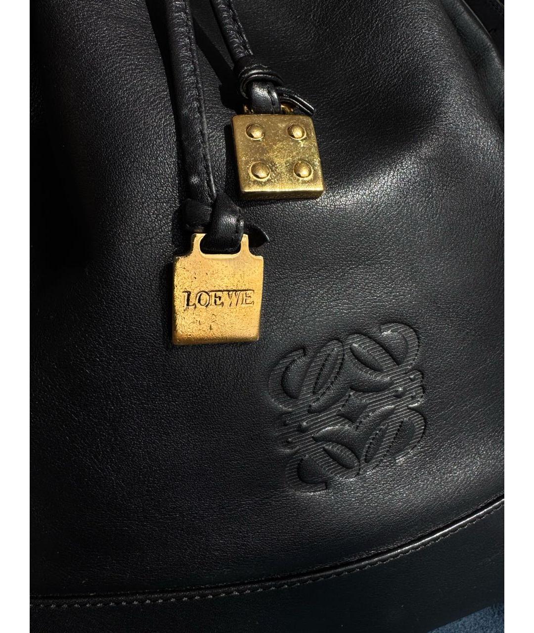 LOEWE Черная кожаная сумка тоут, фото 7