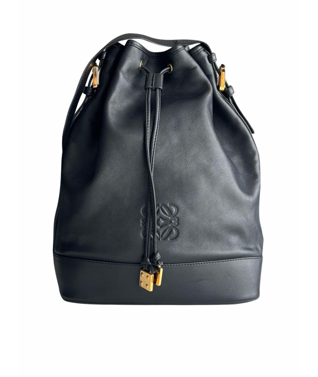 LOEWE Черная кожаная сумка тоут, фото 1