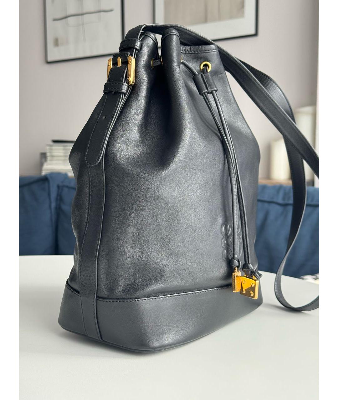 LOEWE Черная кожаная сумка тоут, фото 2