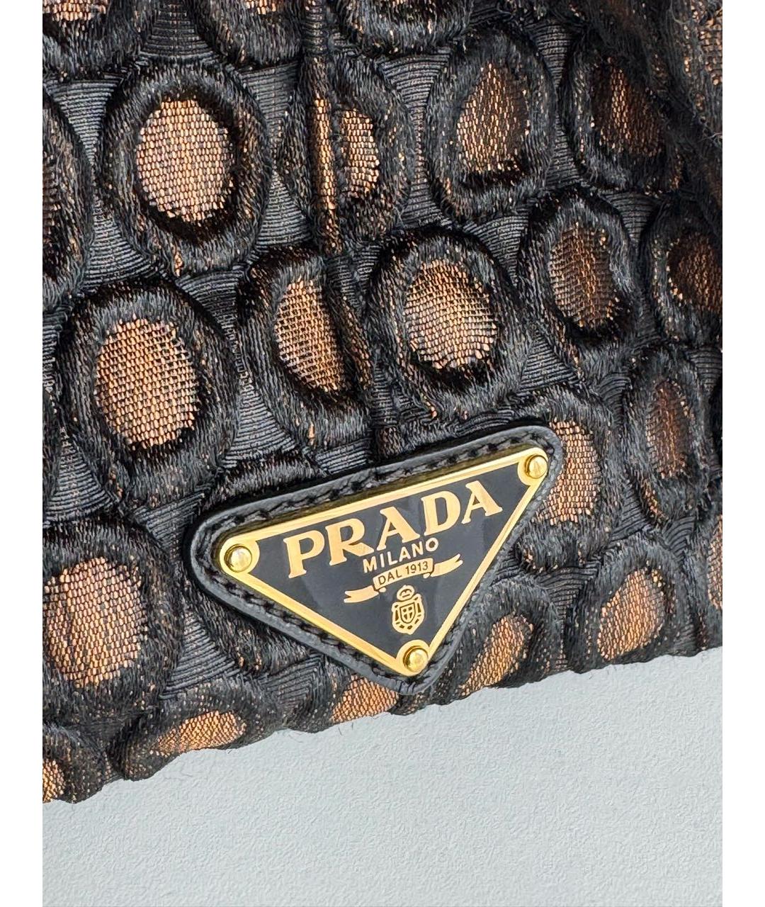 PRADA Коричневая жаккардовая сумка тоут, фото 6