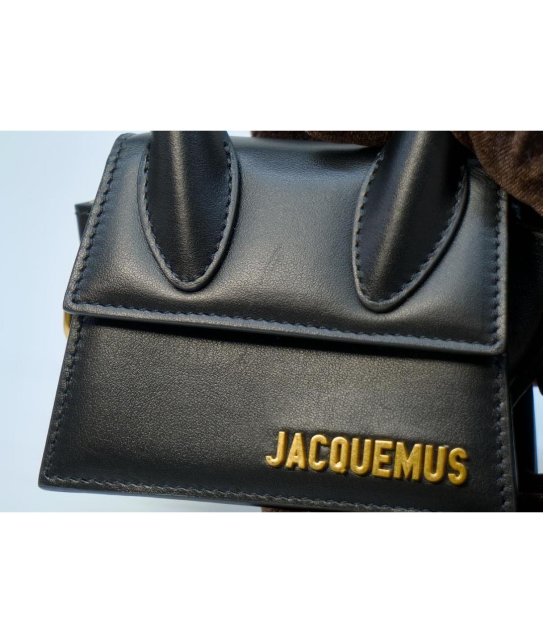 JACQUEMUS Черная кожаная сумка через плечо, фото 8