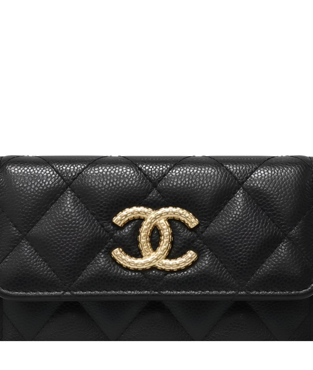 CHANEL Черный кожаный кардхолдер, фото 3