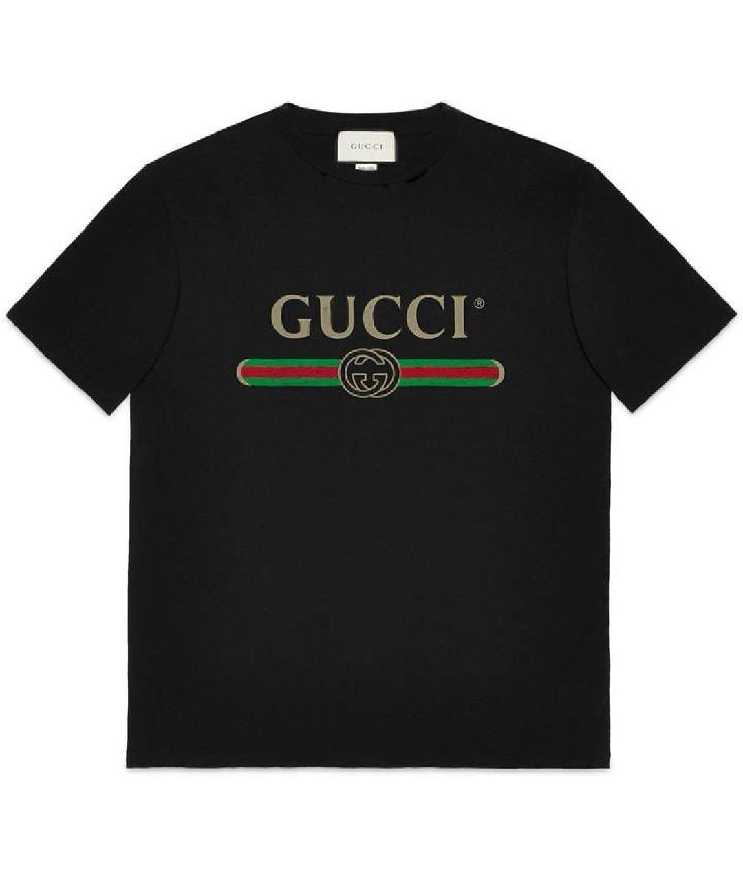 GUCCI Черная хлопковая футболка, фото 1