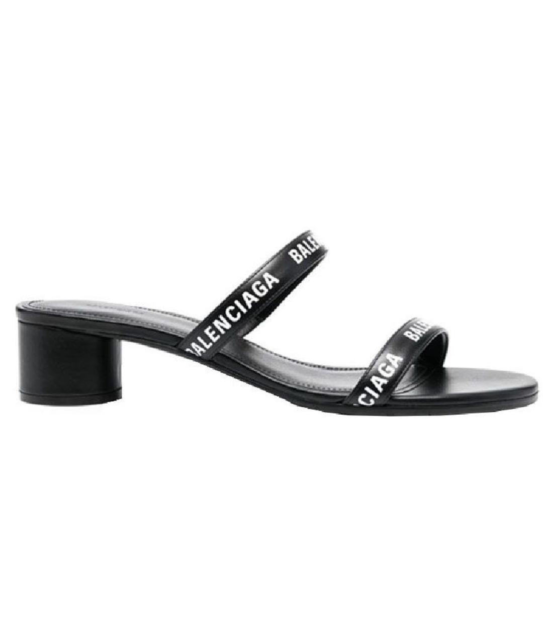 BALENCIAGA Черные кожаные босоножки, фото 9