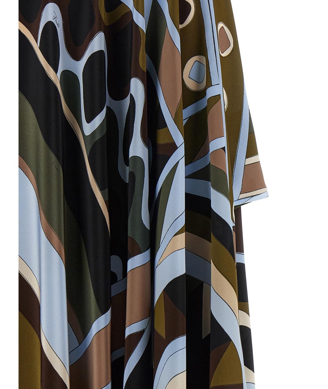 EMILIO PUCCI Мульти шелковое платье, фото 3