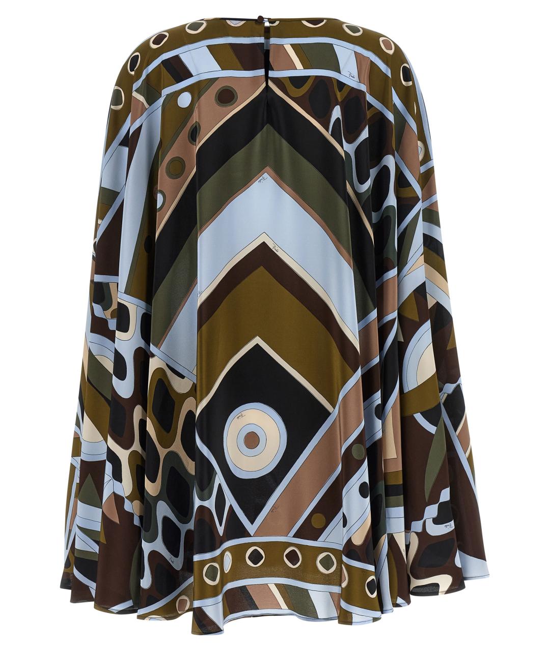 EMILIO PUCCI Мульти шелковое платье, фото 2