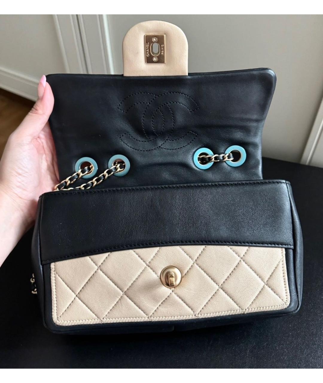 CHANEL Бежевая кожаная сумка через плечо, фото 5
