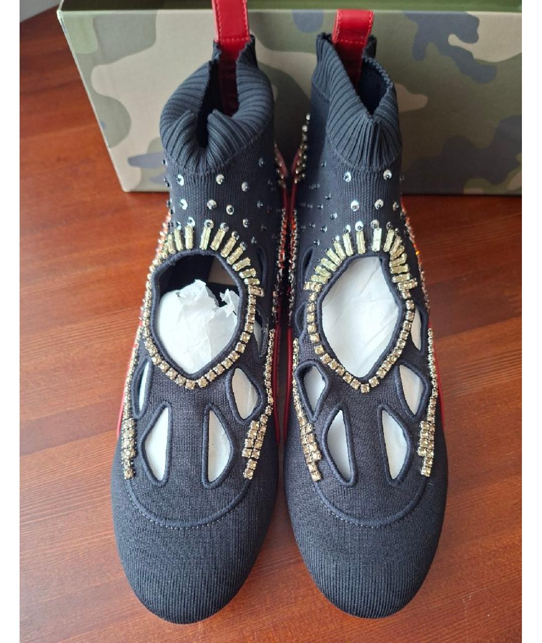 VALENTINO Черные текстильные кроссовки, фото 2