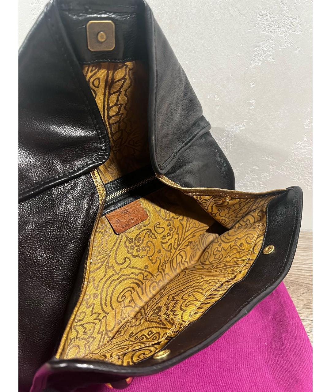 ETRO Черная кожаная сумка через плечо, фото 4