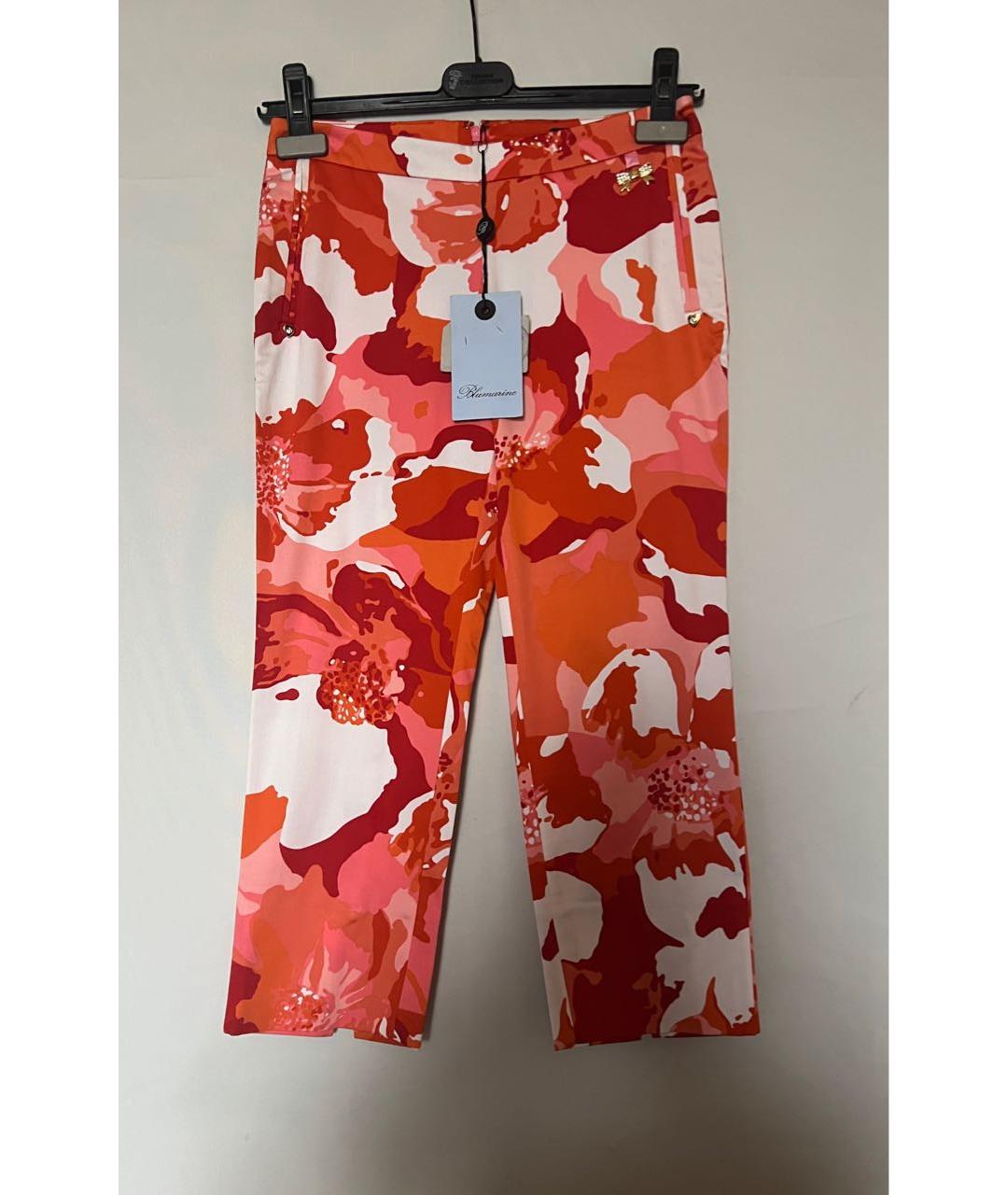 BLUMARINE Оранжевое хлопко-эластановые капри, фото 5