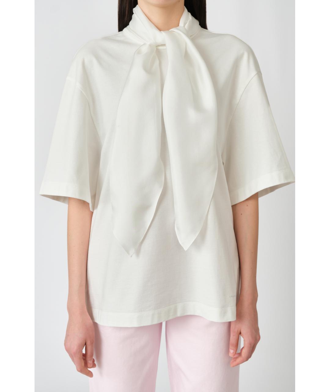 Carven Белая хлопковая футболка, фото 5