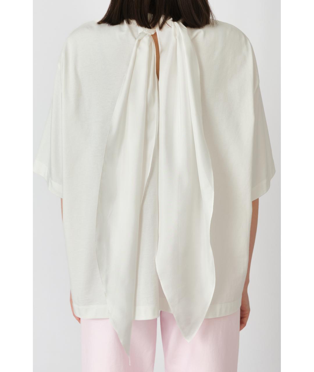 Carven Белая хлопковая футболка, фото 4