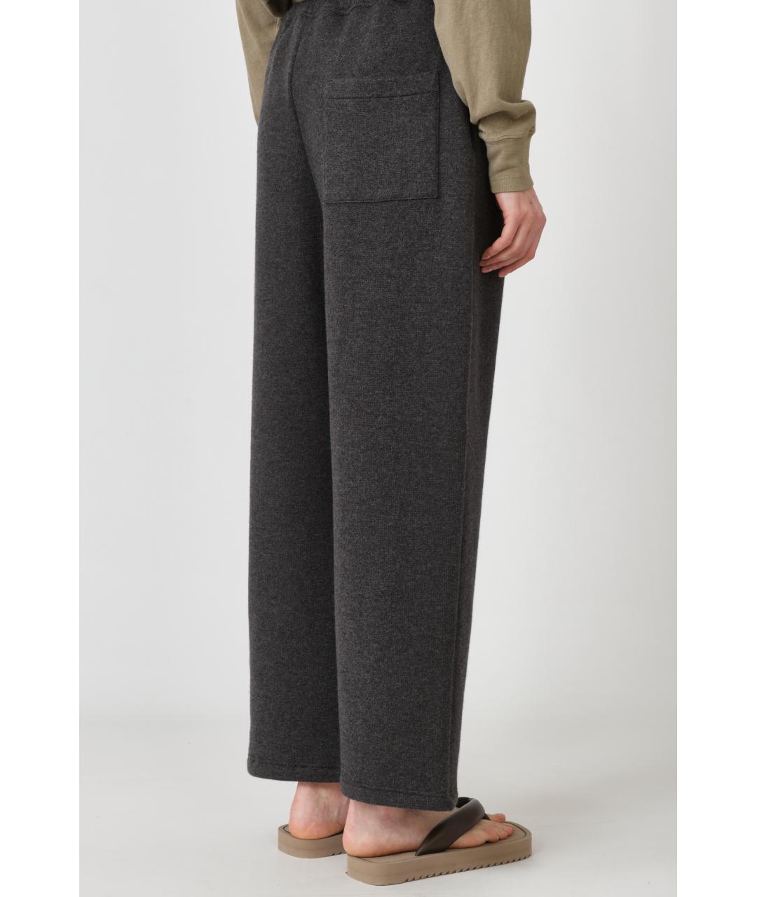 THE ROW Серые кашемировые прямые брюки, фото 3