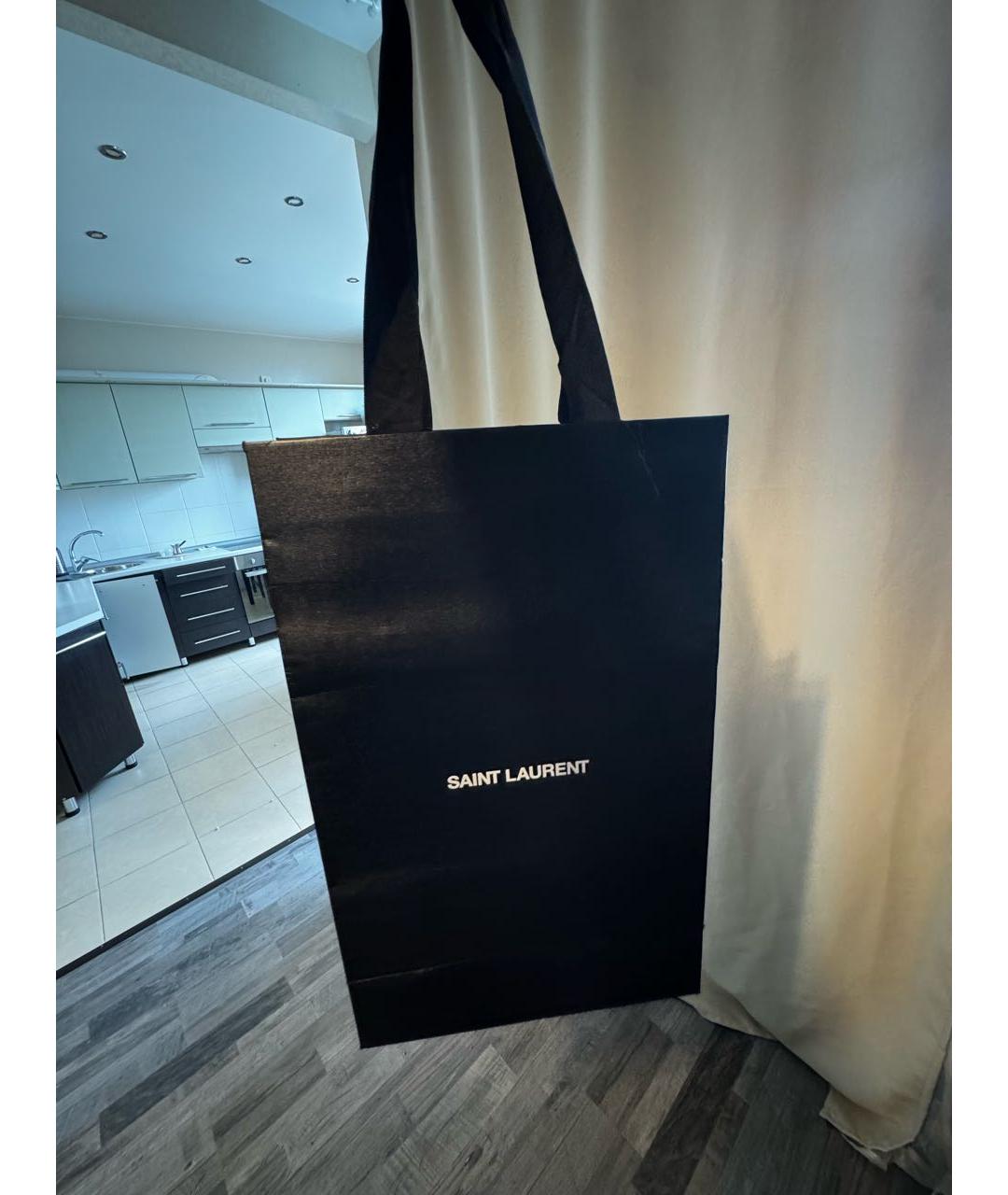 SAINT LAURENT Черная кожаная сумка с короткими ручками, фото 5